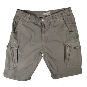 Guide Gear Mens Gray Ripstop Cargo Shorts Size 36 Cotton Outdoor Hiking Utility
